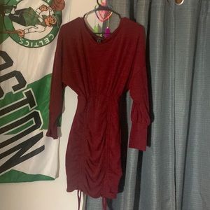 Red long sleeve dress